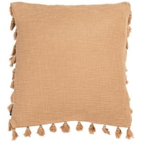 SAFAVIEH Skyla Solid With Tassel Accent Pillow, 18" x 18", Pink