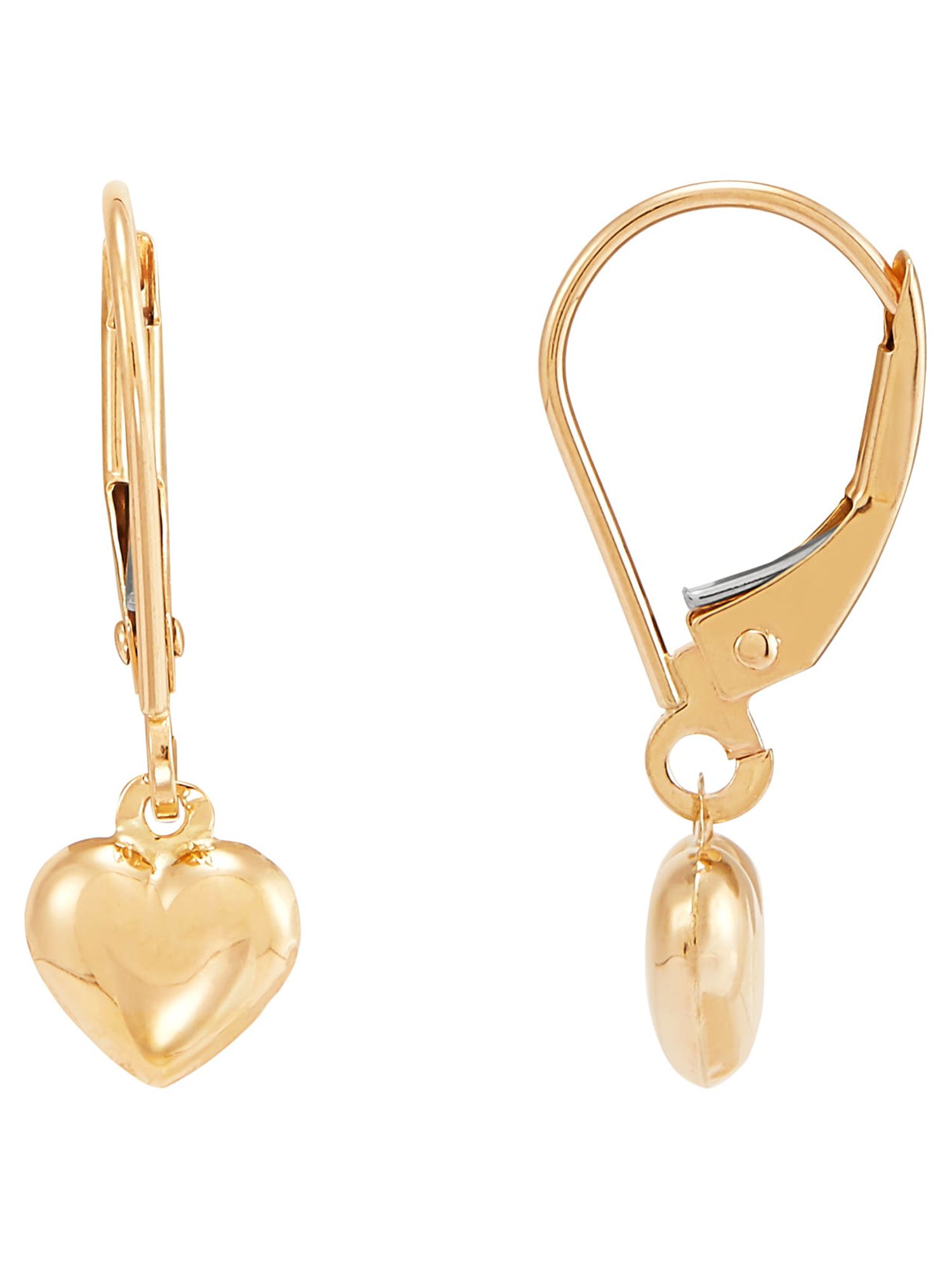 Brilliance Fine Jewelry 10K Yellow Gold Hollow Heart Leverback Earrings - image 2 of 4