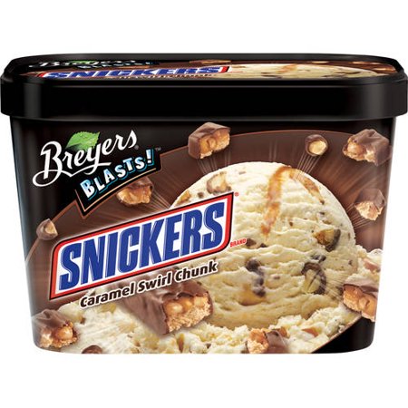 Breyers Snickers Caramel Swirl Chunk Ice Cream, 1.5 qt - Walmart.com