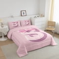 thumbnail image 4 of Manfei Girls Cartoon Ribbon Bow Initial S 2pcs Twin Comforter Set - Dreamy Princess Style, 4 of 8
