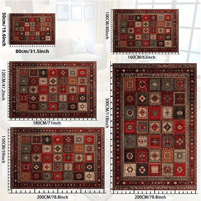 Alfombrilla de terciopelo de 60 x 120 cm para el hogar, sofá, dormitorio, nórdico, retro