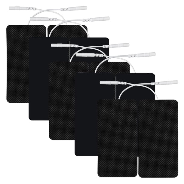 Almohadillas de repuesto para unidad TENS Lanieney, 10 unidades, parches de electrodos grandes de 2'' x 4'' con diseño autoadhesivo mejorado y no irritante, reutilizables 35 veces para electroterapia,