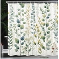 thumbnail image 3 of Ambesonne Green Shower Curtain, Watercolor Look Leaves Autumn, 69"Wx75"L, Khaki Coconut Blue Grey, 3 of 4