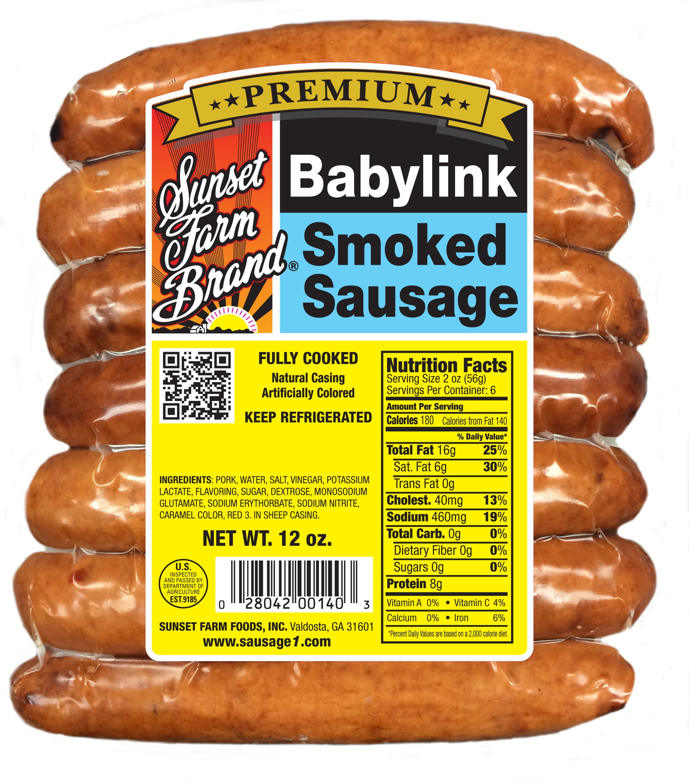 Sunset Farm Babylink Smoked Sausage 12 Oz