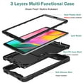 thumbnail image 3 of Dteck Case for Samsung Galaxy Tab A 10.1-inch T510 T515 (2019 Released),3-Layers Multi-functional Case Shockproof Rubber Case Hybrid Hard Kickstand Protective Cover without Screen Protector,Black, 3 of 6