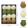 thumbnail image 2 of 12Pcs Flocked Bow Christmas Ball Ornaments 2.36 in Multicolor Shatterproof Hanging Tree Bulbs Set for home Party Decor, 2 of 7