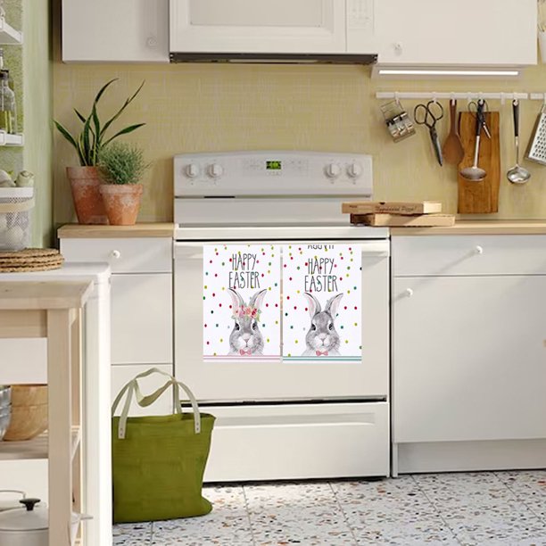 Juego de 2 paños de cocina para decoración de cocina, festival de Pascua, de microfibra, para el hogar, manteles, toallas de cocina
