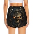 thumbnail image 4 of Haiem Metal Evil Skull Women's 2 in 1 Running Shorts - Lightweight Athletic Workout Gym Yoga Breathable Sports Shorts Liner with Phone Pockets-XX-Large, 4 of 9
