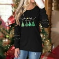 thumbnail image 7 of Christmas T-Shirts for Women Lightweight Crewneck Pullover Long Sleeve Graphic Printed Tees Holiday Xmas Tops (M, Black), 7 of 7