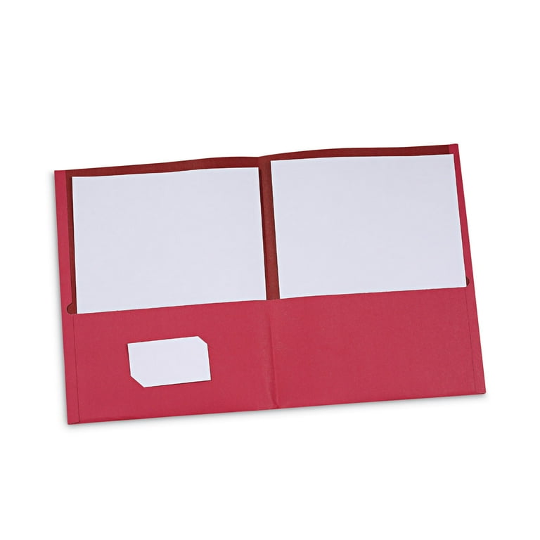 Two-Pocket Portfolio, Embossed Leather Grain Paper, 11 x 8.5, Red, 25/Box Two-Pocket Portfolio, Embossed Leather Grain Paper, 11 x 8.5, Red, 25/Box