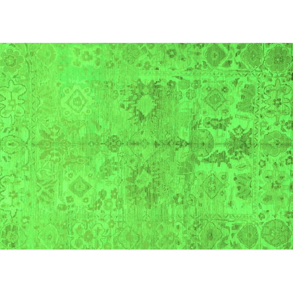 Ahgly Company Indoor Rectangle Oriental Green Traditional Area Rugs, 5' x 7'