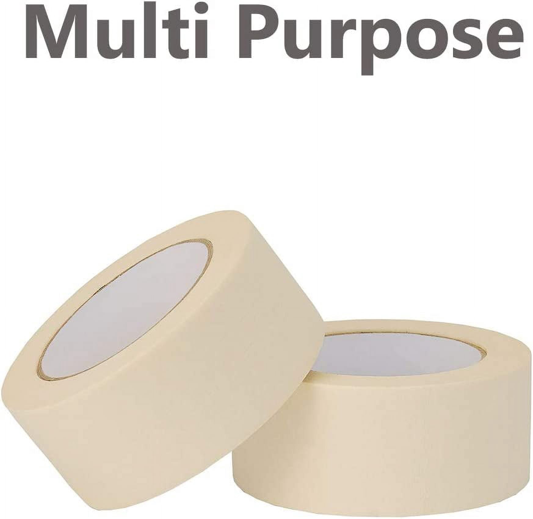 Wide Masking Tape 2 inches, White Masking Tape Bulk Multi Pack, General Purpose & High Performance, 1.95 inches x 55 Yards x 4 Rolls (220 Total Yards)