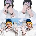 thumbnail image 3 of GENEMA Women Winter Waterproof Touchscreen Snow Gloves Floral Embroidery Thermal Insulated Warm Non-Slip Outdoor Cycling Snowboard Mittens, 3 of 15