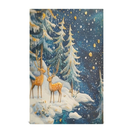 

Kitchen Towel 28x18 Inches x6，Plate Towel Decorative Towel Napkin Tea Towel Tea Towels For Kitchen Dish Cloths & Dish Towels The Christmas Tree and The Deer