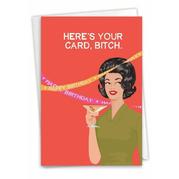 1 Funny Birthday Card with Envelope - Here's Your Card C2995BDG
