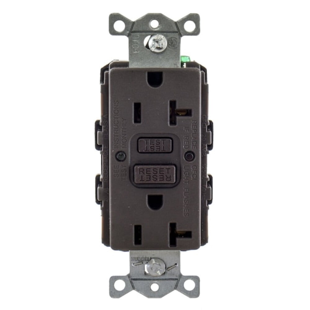 Hubbell Wiring Device-Kellems GFCI Rceptcle, Commer., Gr, 20A, 1 HP GFRTR20GRY