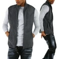 thumbnail image 5 of ToBeInStyle Men's Zip Up Sleeveless High Collar Polar Fleece Vest - Grey - Medium, 5 of 7