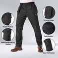 thumbnail image 5 of liyiyiyia Cargo Pants for Men Stretch Work Pants Water Resistant Utility Safety Pants Construction Work wear Trousers Black 36, 5 of 8