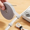 thumbnail image 3 of Reusable Cable Organizer Straps Hook and Loop Wire Ties for Cords Chargers Power Strips Customizable Length Light Gray, 3 of 9