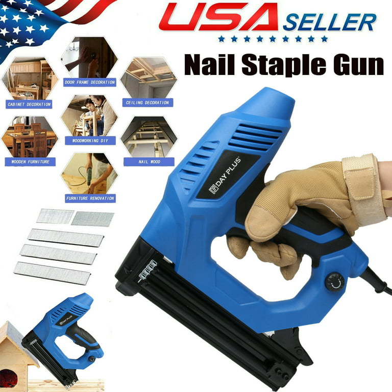 Nail Gun & Staple Gun 2in1 Electric Heavy Duty Stapler Nailer Househol —  DayPlus