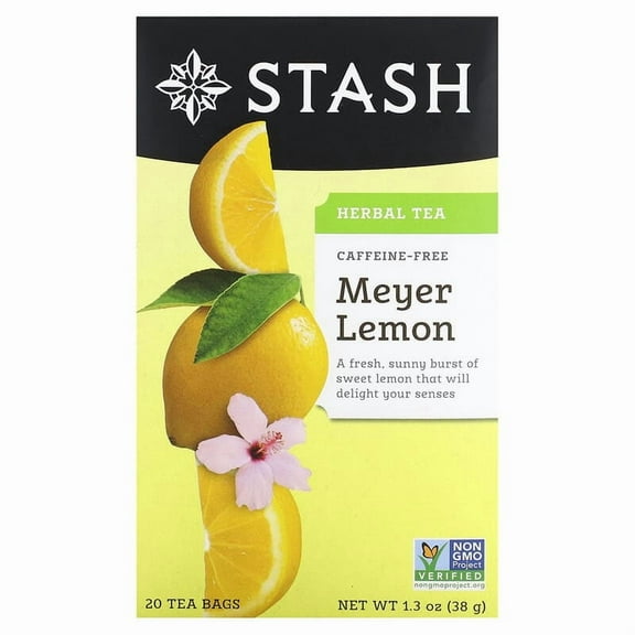 Stash Tea, Herbal Tea, Meyer Lemon, Caffeine-Free , 20 Tea Bags, 1.3 oz Pack of 2