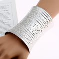 thumbnail image 5 of EHJRE Ethnic Wide Open Cuff Bangle Bracelet Embossed Charms Fashion Jewelry, 5 of 5
