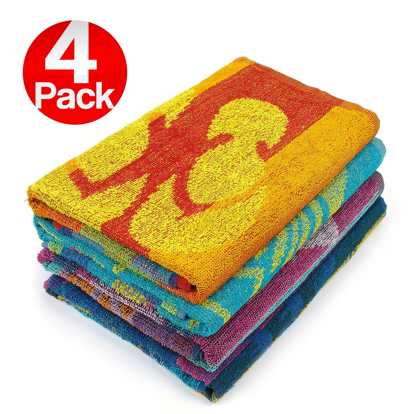 Velour Cabana Towels 4-Pack 30in x 60in Kaufman 