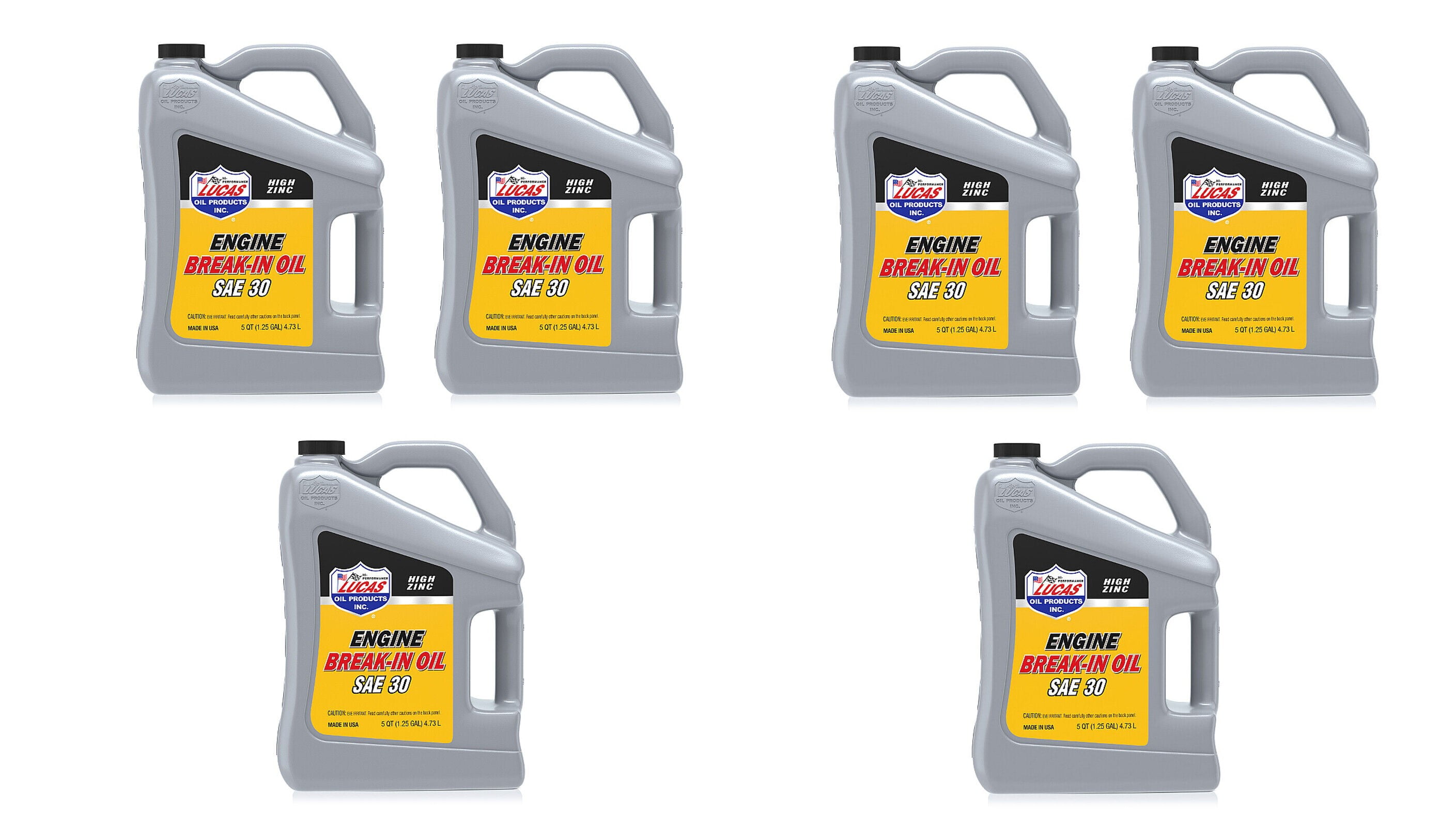 Lucas Oil 10631 SAE 30 High Zinc Engine BreakIn Oils 5 Quarts 6