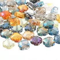 Glass Beads, 30 Pcs Shamrock Beads Transparent Crystal Glass Charms Clear Jewelry Making Supplies for Bracelets DIY Crafts, Mixed