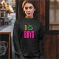 thumbnail image 4 of I Recycle Boys Puff Print Sweatshirt Funny Dating App Humor Single Independent Heart Breaker Relationship Crewneck, 4 of 7