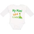 thumbnail image 3 of Inktastic My Mimi Said I Could Funny Dinosaur Boys Long Sleeve Baby Bodysuit, 3 of 5