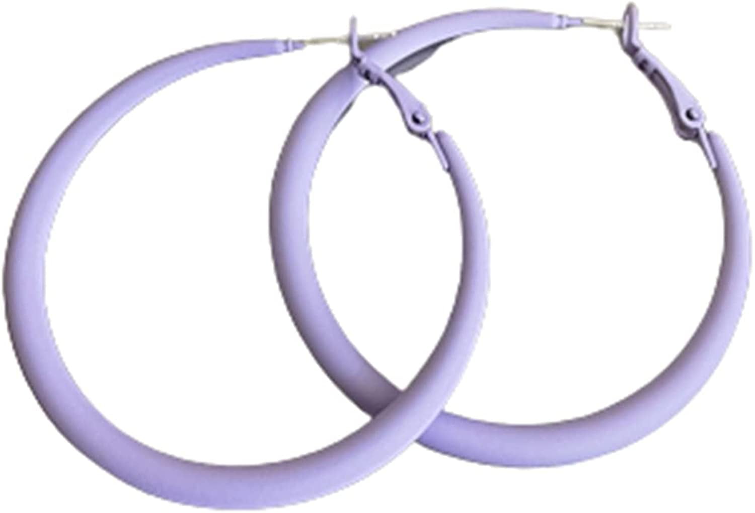 Colorful Matte Hoop Earrings 80s Hoop Earring Retro Earrings Neon