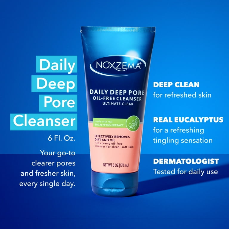 Noxzema Daily Deep Pore Facial Cleanser Cream, Face Wash with