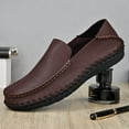 thumbnail image 3 of Big Size Men's Casual Loafers Slip On Leather Shoes Comfortable Lightweight Driving Shoes Male Moccasins Classic Penny Loafer Flats Boat Shoes Outdoor Walking Shoes, 3 of 13