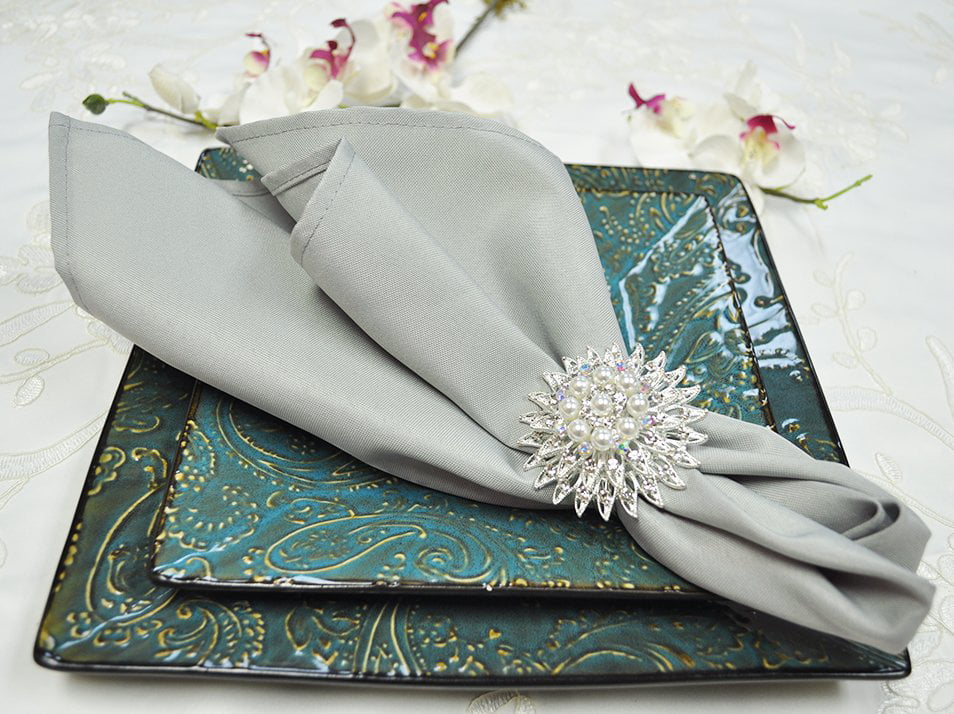 10Pcs Cloth Wedding napkins made of polyester 11" square Restaurant Style 