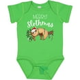 thumbnail image 3 of Inktastic Merry Slothmas Cute Christmas Sloth in Hat with Lights Boys or Girls Baby Bodysuit, 3 of 5