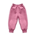 thumbnail image 4 of Spazoro Girls Jogger Sweatpants with Pockets, Loose Fit Solid Color 100% Cotton Elastic Waist Ribbed Cuffs Casual Tapered Leg Trousers for Daily Wear Hot Pink Size 3-4T, 4 of 9