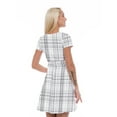 thumbnail image 2 of Women’s A Line Plaid Summer Dress, Retro Triangle Arrangement, Cross Wrap V Neck, 6 Sizes, by Ambesonne, 2 of 2
