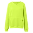thumbnail image 5 of Liuinsasek Womens V Neck Fall/Winter Solid-Color Sweatshirts Casual Fashion Loose Fit with Pockets Sweatshirts Long Sleeve Pullover, 5 of 6