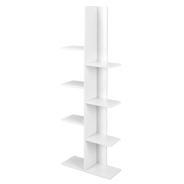 Patiojoy Modern Multi-Layer Bookshelf Floor Standing Bookcase w/Anti-fall device Storage Rack for Home Office White