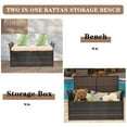 thumbnail image 3 of SYTHERS 33 Gallon Patio Mix Brown Wicker Deck Box with Seat Cushion & Waterproof Liner & Side Handles, Outdoor Storage Bench, 3 of 9