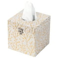 thumbnail image 5 of Vintiquewise Velvet Modern Paper Facial Tissue Box Holder White and Gold Square, 5 of 10