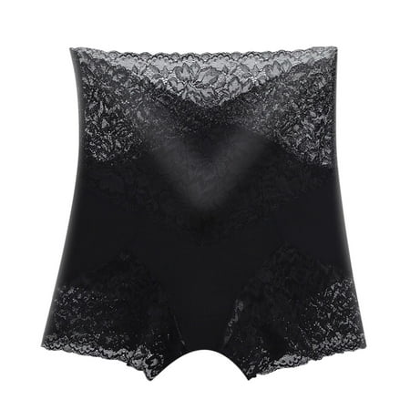 

Thong Underwear Women Lace High Waist Abdominal Hip Lifting Large Size Leggings Panties Black L