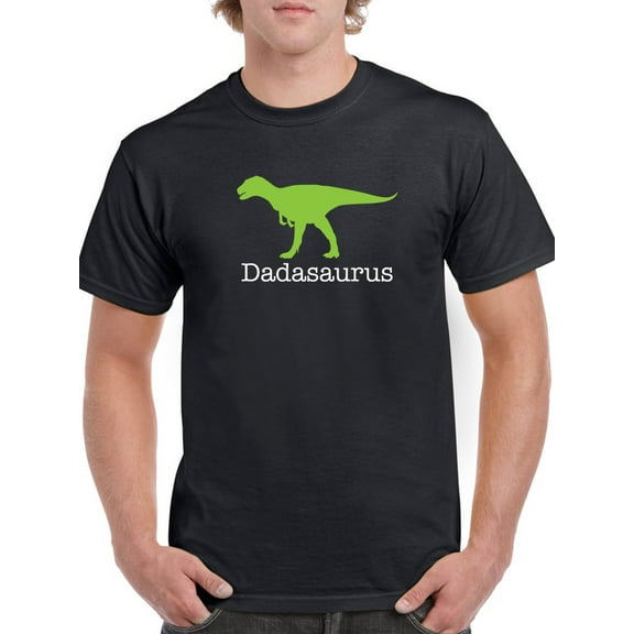 Dadasaurus  Cool Fathers Day Men Black T-Shirt, Male x-Large