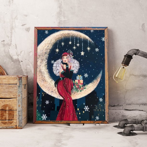 Cuadros Decorativos Moda dama taladro completo diamante pintura 5D mosaico Kit decoración del hogar (IH633) Likrtyny embutido en tela