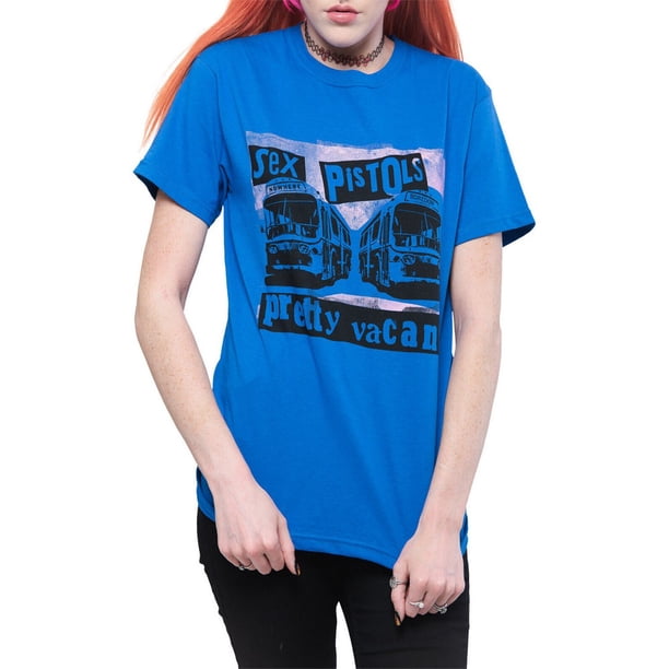 Sex Pistols - Camiseta Pretty Vacant Coaches para Adultos Unisex (Azul Real)