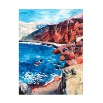 Trademark Fine Art Key and Sea Red Sand Beach Canvas Wall Art