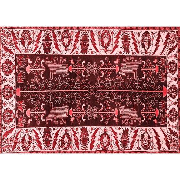 Ahgly Company Indoor Rectangle Persian Red Traditional Area Rugs, 5' x 7'