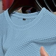 thumbnail image 4 of IYTR Men Casual Shirts Crew Neck Short Sleeve Slim Fit Muscle T-Shirt Textured Pattern Casual Summer Gym Workout Athletic Solid Color Tee (Light Blue,XXXL), 4 of 7
