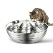 Baloray Automatic Pet Fountain for Dogs and Cats, Stainless Steel